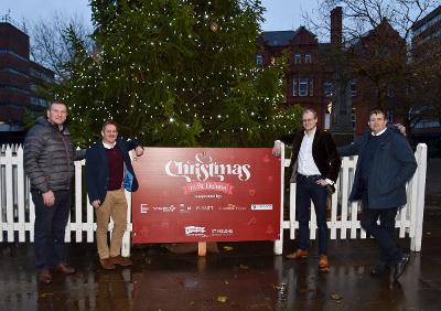 Councillor Richard McCauley, right with a number of representatives from the sponsors from left Martin Horton from Vinci Building, Matt Whiteley from English Cities Fund and Richard Skitt from Mott MacDonald