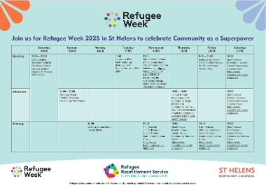 Timetable of Events for Refugee Week 2025