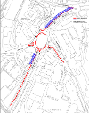 Peasley Cross Roundabout Traffic Management Map