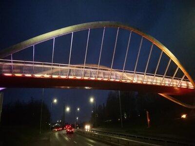 Steve Prescott bridge at night