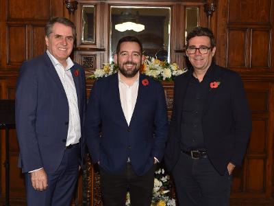 Mayor of Liverpool City Region Steve Rotheram, St Helens Borough Council Leader Councillor David Baines and Mayor of Greater Manchester Andy Burnham at the strategic transport summit