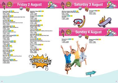 Activities taking place on 2, 3 & 4 August 2024