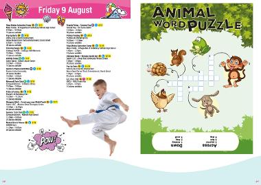 Activities taking place on 9 August and puzzles