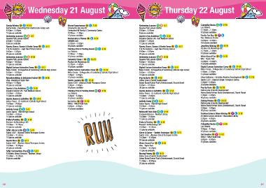 Activities taking place on 21 & 22 August 2024