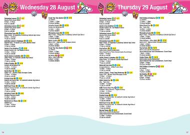 Activities taking place on 28 & 30 August 2024